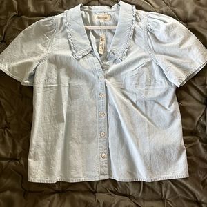 Madewell Denim Peter Pan Collar shirt in Cowley wash NWT